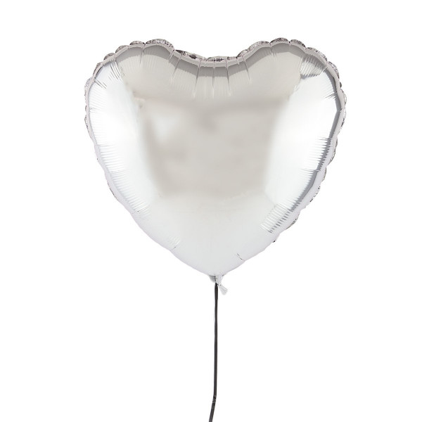 Srebrny Balon Serce 46 cm