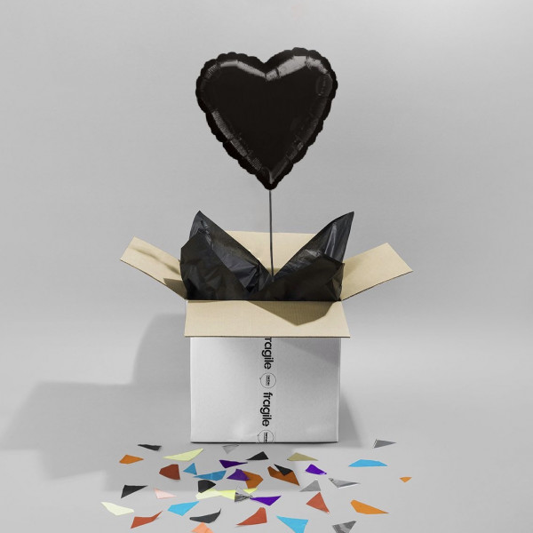 Czarny Balon Serce 46 cm