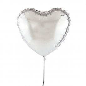 Srebrny Balon Serce 46 cm