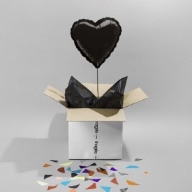 Czarny Balon Serce 46 cm