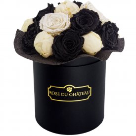 Black Modern Wieczne Piwonie Bouquet w Czarnym Boxie