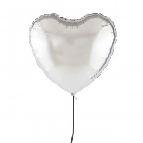 Srebrny Balon Serce 46 cm