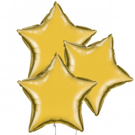 Trzy Złote Balony Gwiazda 46 cm