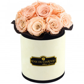Herbaciane Wieczne Róże Bouquet w Coco Flokowanym Boxie
