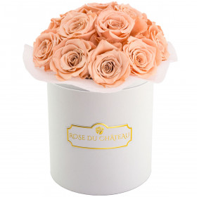 Herbaciane Wieczne Róże Bouquet w Białym Boxie