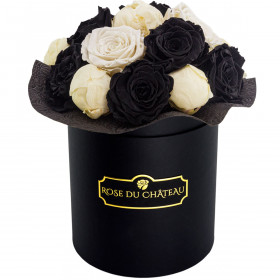 Black Modern Wieczne Piwonie Bouquet w Czarnym Boxie