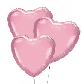 Trzy Różowe Balony Serce 46 cm
