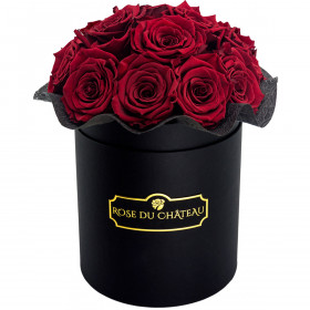 Czerwone Wieczne Róże Bouquet w Czarnym Boxie