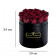 Czerwone Wieczne Róże w Czarnym Okrągłym Flowerboxie