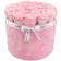 Bladoróżowe Wieczne Róże w Dużym Różowym Flokowanyn Flowerboxie - Love Edition