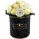 Bridal White Wieczne Piwonie Bouquet w Czarnym Industrialnym Boxie