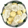 Bridal White Wieczne Piwonie Bouquet w Czarnym Industrialnym Boxie