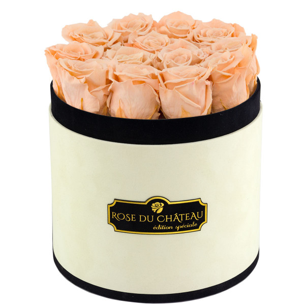 Rose eterne crema in flowerbox marmo bianco 