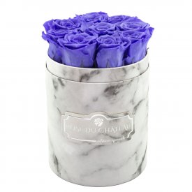 Rose eterne lavanda in flowerbox marmo bianco piccolo