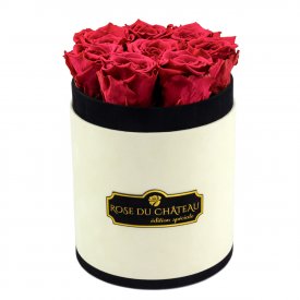 Rose eterne rosa in flowerbox marmo bianco piccolo
