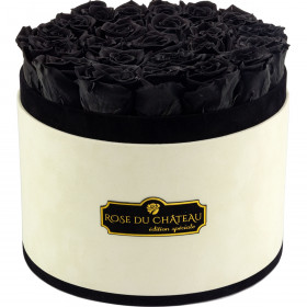 Rose eterne azzurre in flowerbox marmo bianco grande