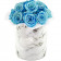 Rose eterne rosa mazzo in flowerbox marmo bianco piccolo