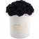 Rose eterne nere mazzo in flowerbox marmo bianco piccolo