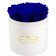 Rose eterne blu in flowerbox tondo bianco