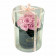 Rose eterne rosse mazzo in flowerbox nero piccolo