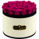 Rose eterne rosa in flowerbox marmo bianco grande