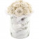 Rose eterne rosa mazzo in flowerbox marmo bianco piccolo