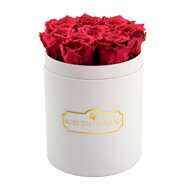 Rosa Ewige Rosen in weißer Rosenbox Small