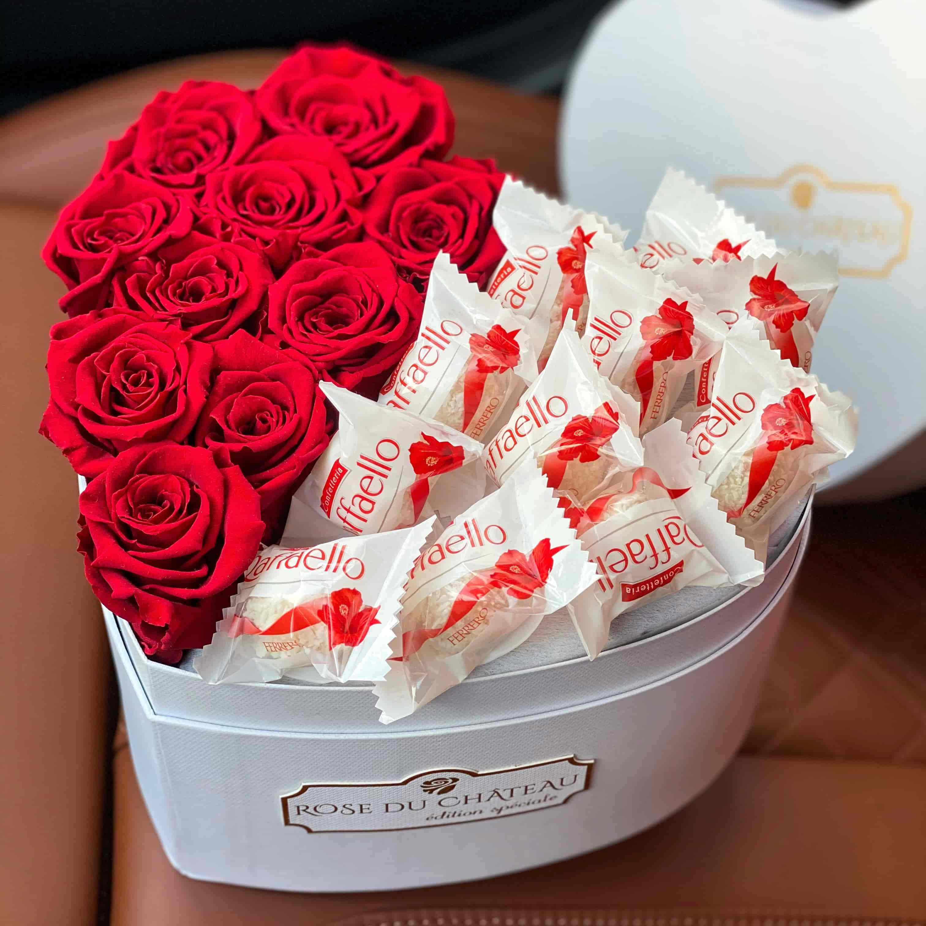 Red Roses and Raffaello Heart Box Red Roses and Raffaello Heart Box