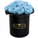 Azurblaue Ewige Rosen Bouquet in schwarzer Rosenbox