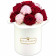 Pinky Red Infinity Bouquet in weißer Rosenbox 