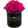 Rosafarbene Ewige Rosen Bouquet in schwarzer Rosenbox