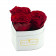 Rote Ewige Rosen in weisser Herzbox
