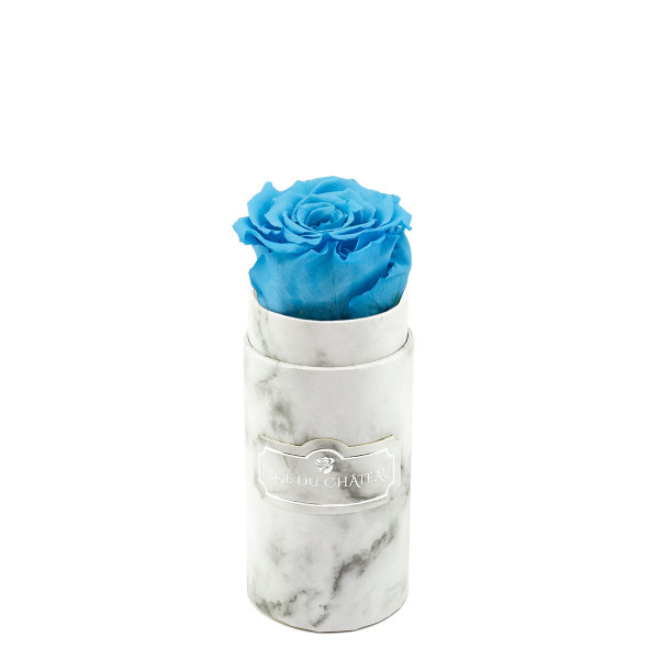 Eternity Azure Rose & Mini White Marble Flowerbox