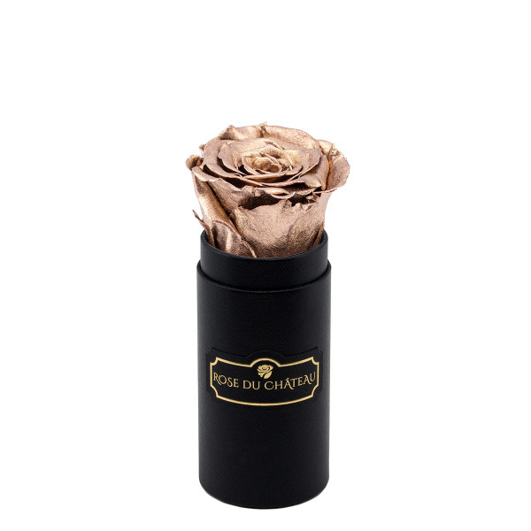 Eternity Gold Rose & Black Mini Flowerbox