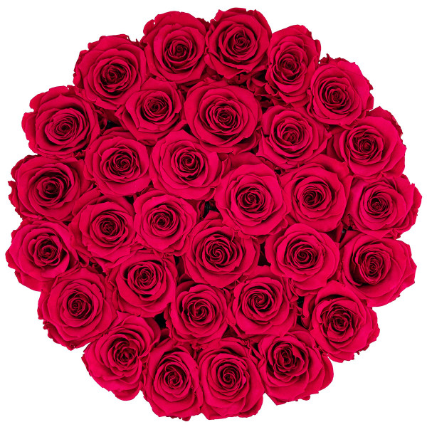 Eternity Pink Roses & Large White Flowerbox