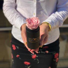Eternity Pale Pink Rose & Mini Black Flowerbox