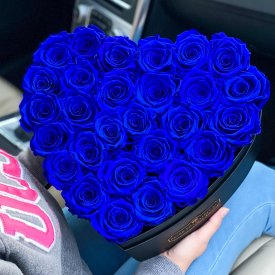 Eternity Red Roses & Large Heart-Shaped Box