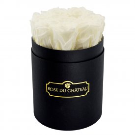 Eternity White Roses & Small Black Flowerbox
