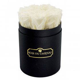 Eternity White Roses & Small Black Flowerbox