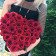 Eternity Red Roses & Large Heart-Shaped Red Flocked Box - LOVE EDITION