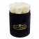 Eternity White Roses & Small Black Flocked Flowerbox