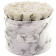Eternity White Roses & Large White Marble Flowerbox