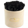 Roses Éternelles Noires Dans Une Flowerbox Beige Floquee
