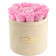 Roses Éternelles Roses Pâles Dans Une Flowerbox Beige Floquee
