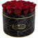 Roses Éternelles Rouges Dans Une Grande Flowerbox Noir Industriel