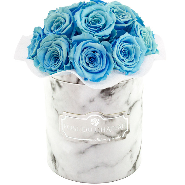 Červené Věčné Růže v Malém Černém Flowerboxu