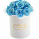 Černé věčné růže bouquet v malém černém flowerboxu