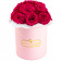 Růžové věčné růže bouquet v malém RŮŽOVÉM flowerboxu
