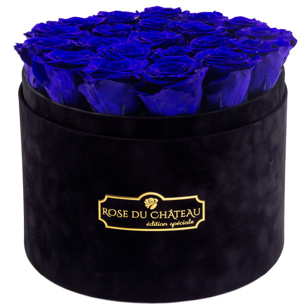 Rosa Ewige Rosen in schwarzer Rosenbox Large