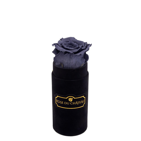 Rosafarbene Ewige Rose in schwarzer Mini Rosenbox